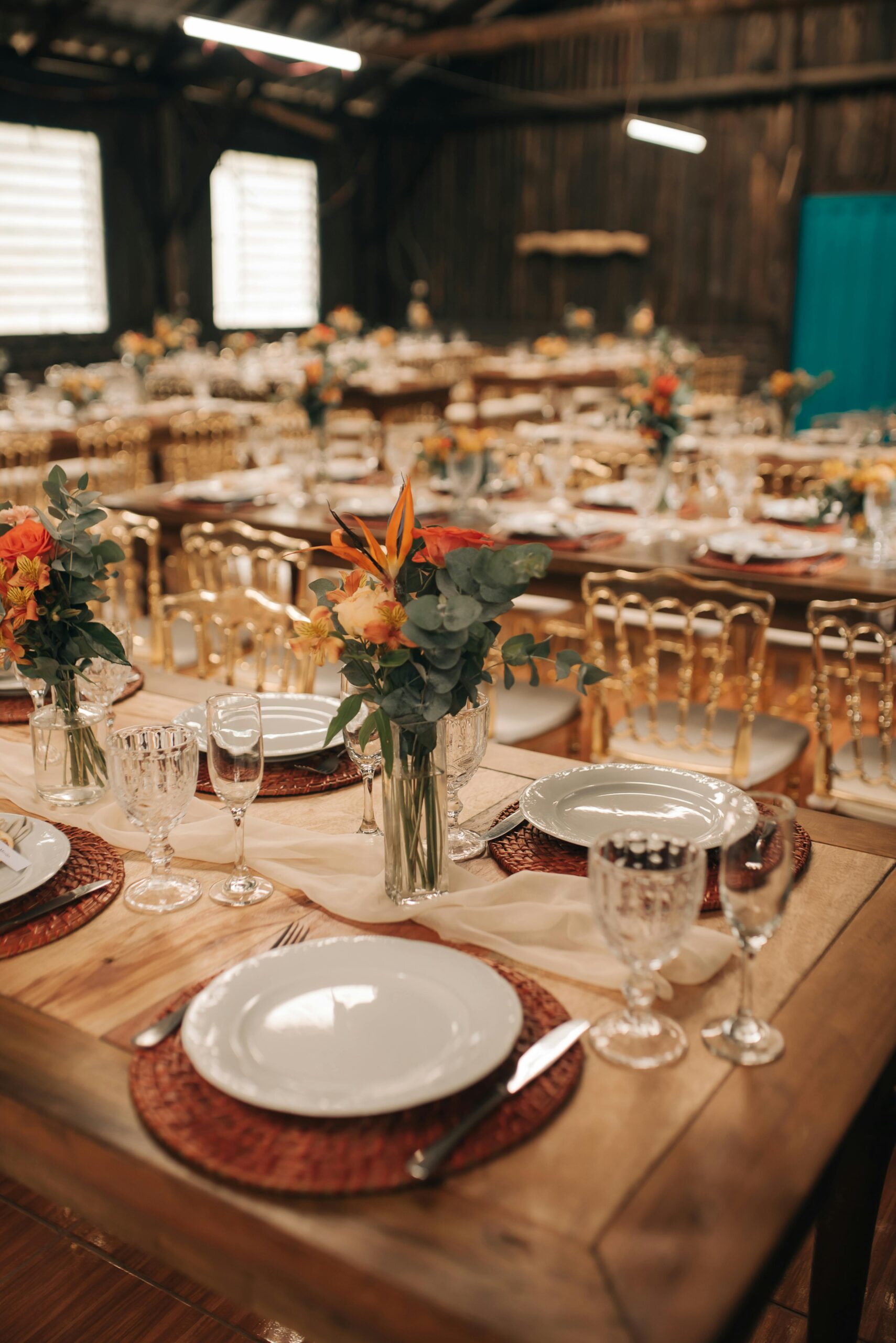 wedding reception in Rocky Top Winery barn 